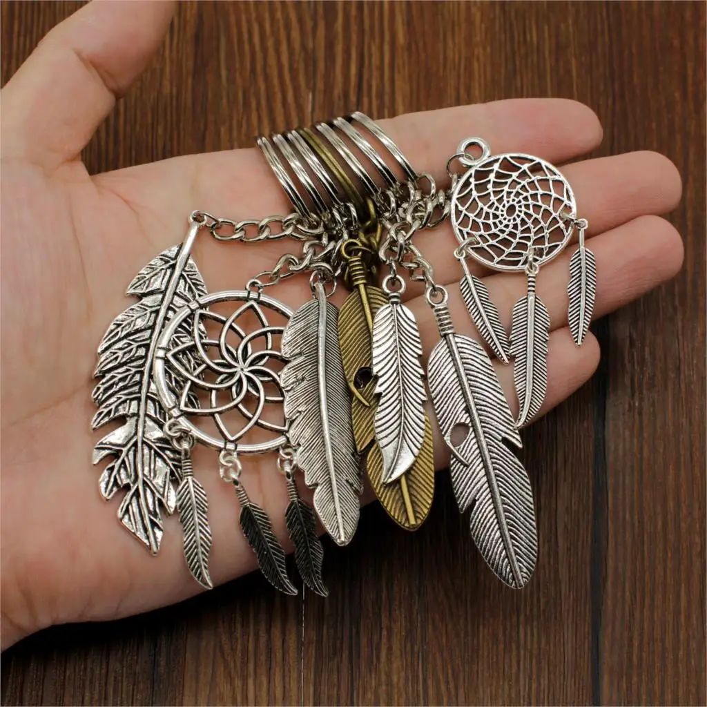 

Vintage Key Keychains Feather Keyring Car Key Chain Accessories High Quality Gift For Wife
