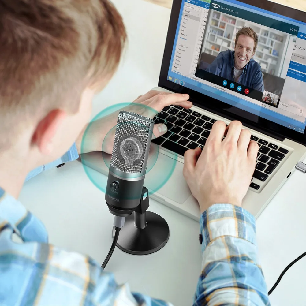 FIFINE a micrófono USB para ordenador portátil Mac y computadoras para grabación de Streaming Twitch voz off Podcasting para Youtube Skype K670 - 6