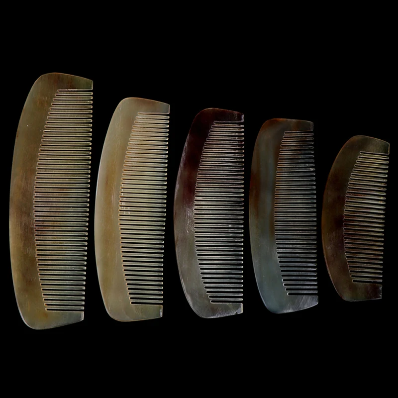 Natural Amber Ox Horn Hair Comb No Static Health Care Brush Hairdressing Comb For Hair 5 Sizes