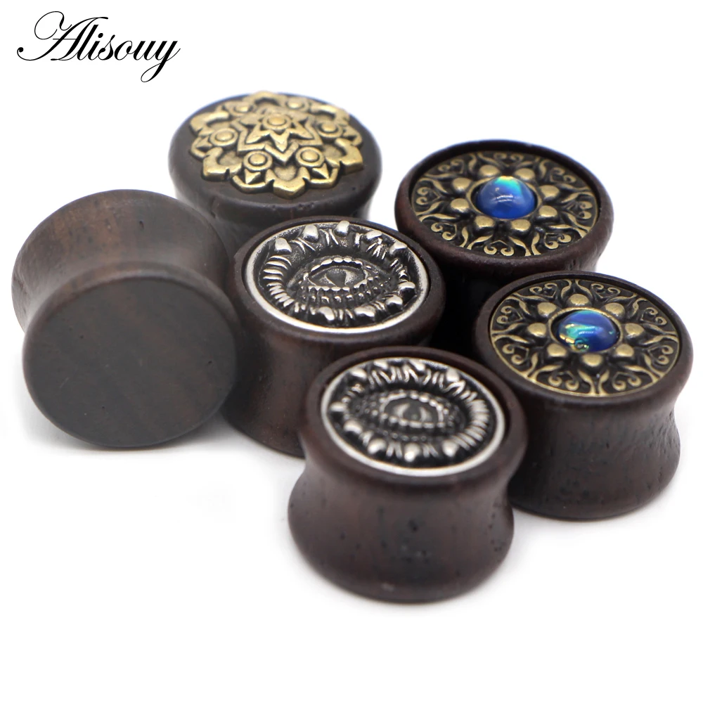 Piercing Jewelry Ear Piercing Jewelry Body Piercing Jewelry Body Jewelry Alisouy 2PCS Ear Plugs Wood Flesh Tunnels Saddle Ear Gauges 8mm-30mm Solid Hollow Body Piercing Jewelry For Men Women Expanders