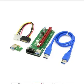 

PCI-E 1x to 16x Mining Machine Enhanced Extender Riser Board Adapter with USB 3.0 Cable & SATA 15Pin-4Pin Power Cable 20cm