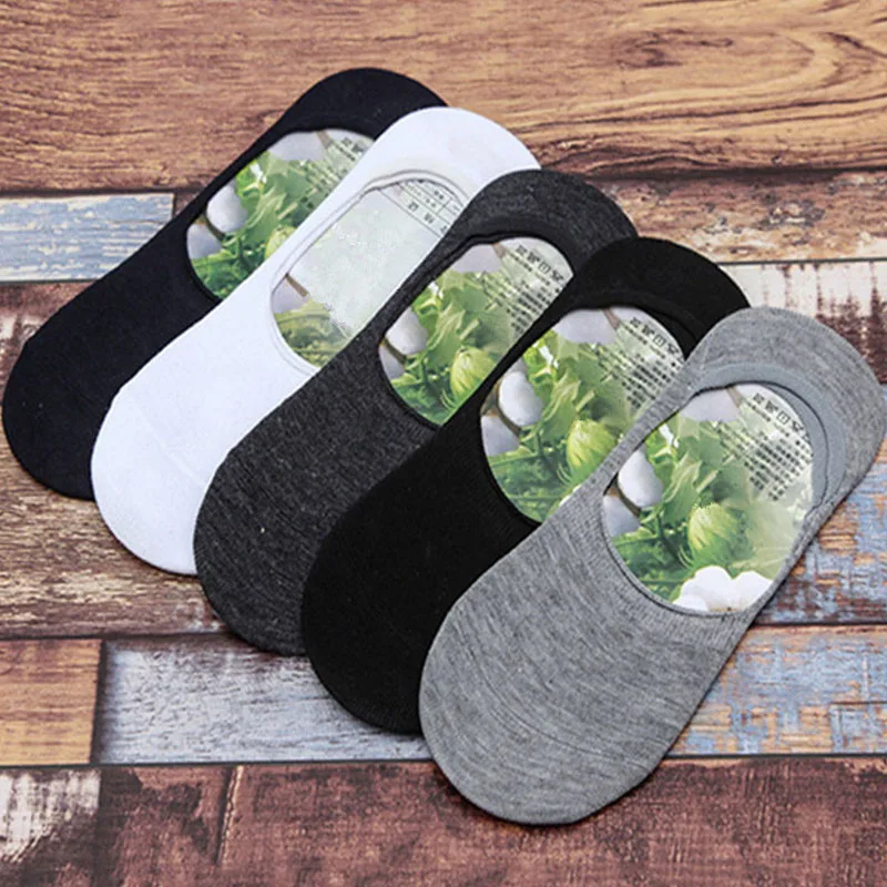 

The New Fashion Men Socks Casual Cotton Bamboo Fiber Invisible Boat Socks 10 Pairs/Batch Gift