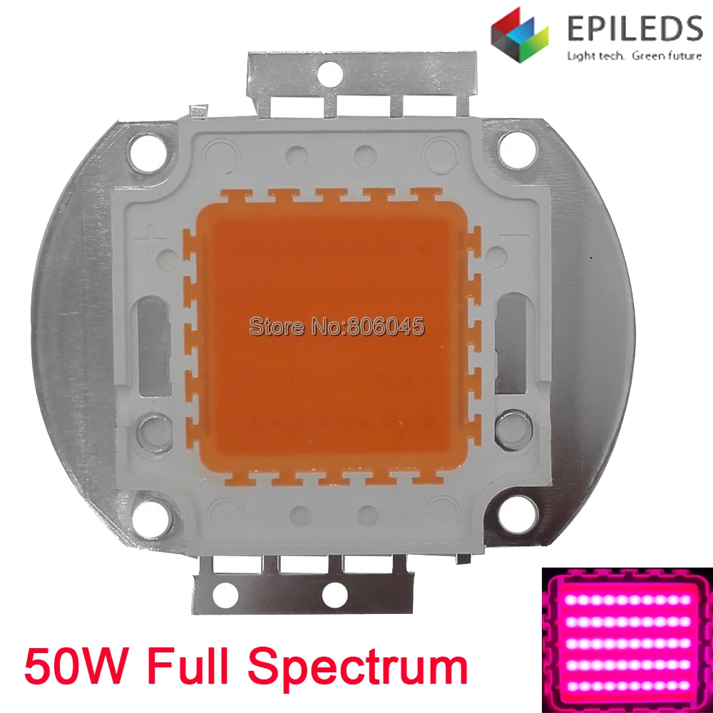 

Epileds 50W Full Spectrum 380nm - 840nm COB Intergrated High Power Plant Grow LED Light Source 50x1W 10 in series 5 in parallel