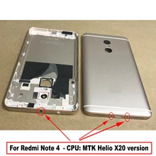 Лучшая задняя крышка батарейного отсека чехол для Xiaomi Redmi Note 4 4X MTK Helio X20/Snapdragon 625 с объективом камеры+ кнопки