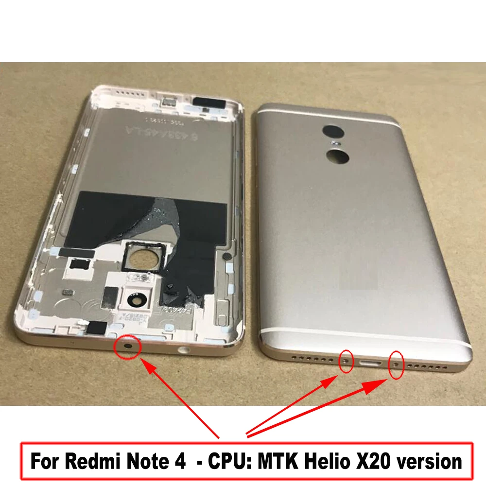 Meilleur boîtier de batterie pour Xiaomi Redmi Note 4, coque arrière  originale avec lentille en verre et boutons pour appareil photo - AliExpress