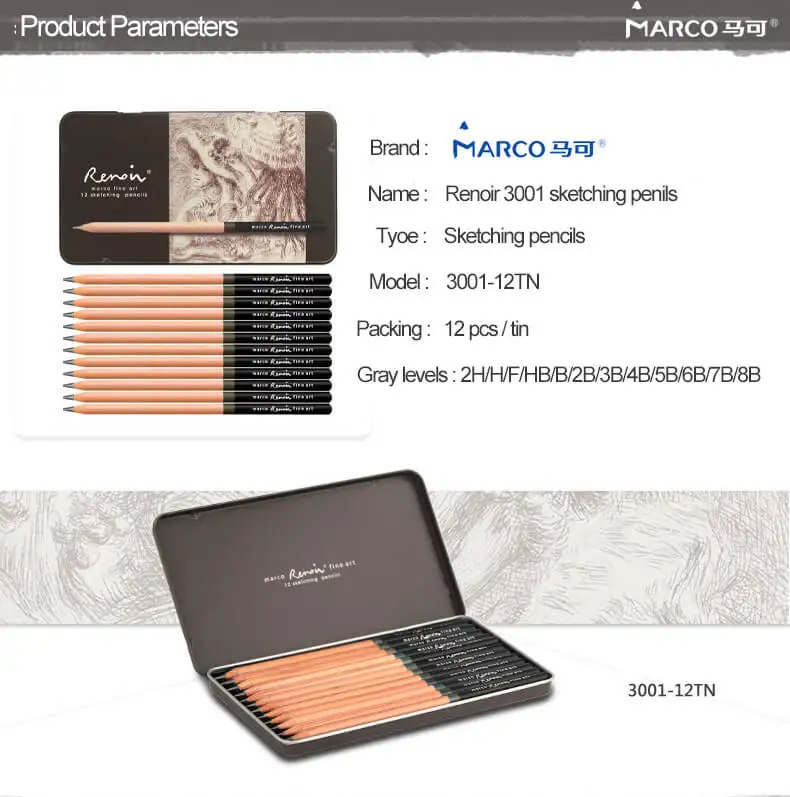 3001 Renoir 12 pcs Tin Box Qualidade