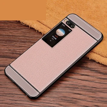 Smile Case for Meizu Pro 7 Plus 6GB 64GB 128GB Soft Black silicone Classic litchi stripes Meizu Pro 7 Plus Cover case leather 