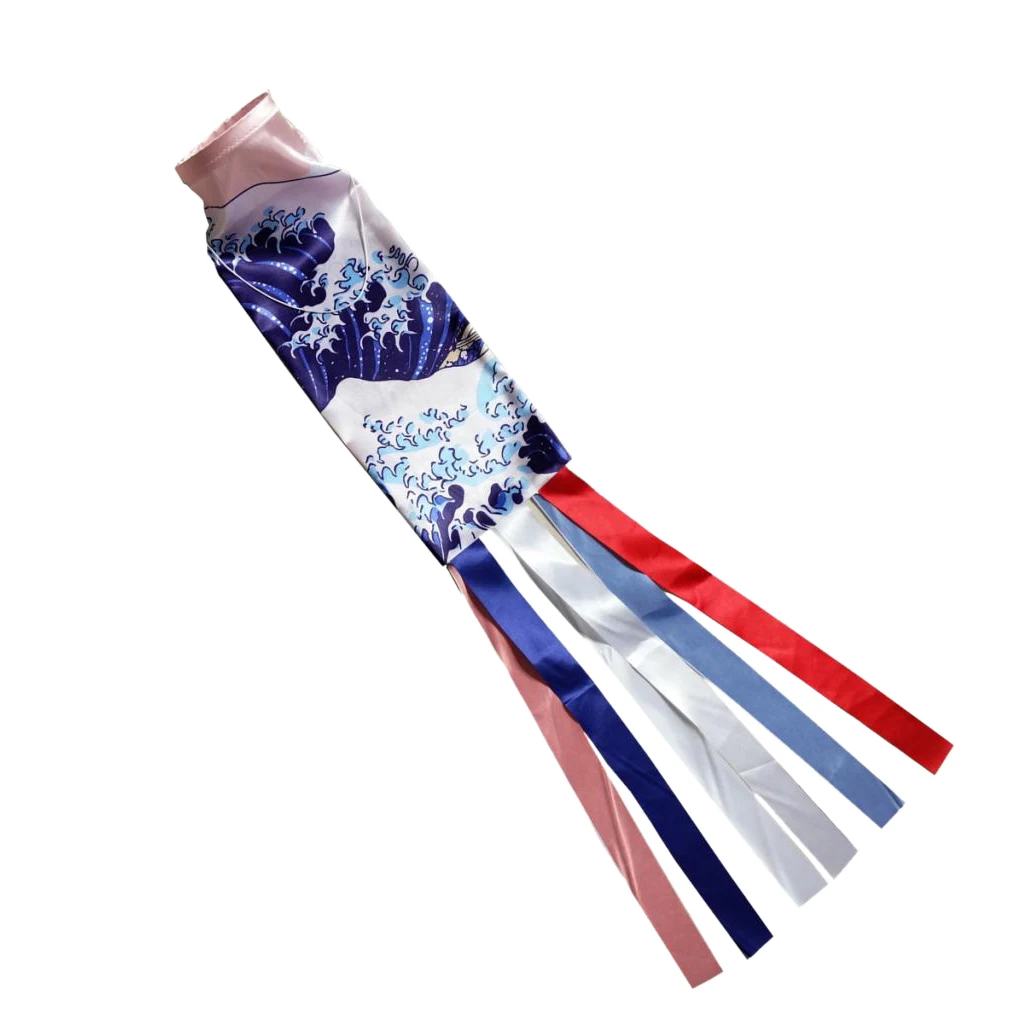 2Pcs Koi Nobori Carp Windsocks Streamers Colorful Fish Flag Decoration 70cm