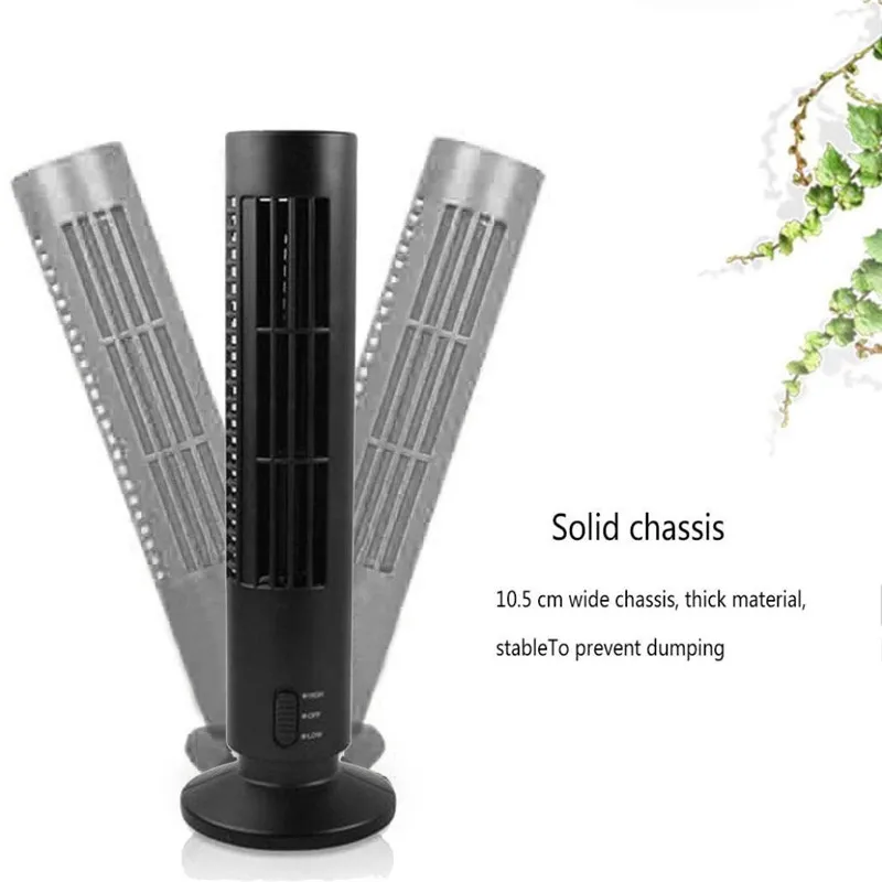 Портативный Настольный охлаждающий вентилятор очиститель мини USB Leafless Tower вентилятор ультра-тихий сильный ветер 2 скорости для домашнего компьютера офиса