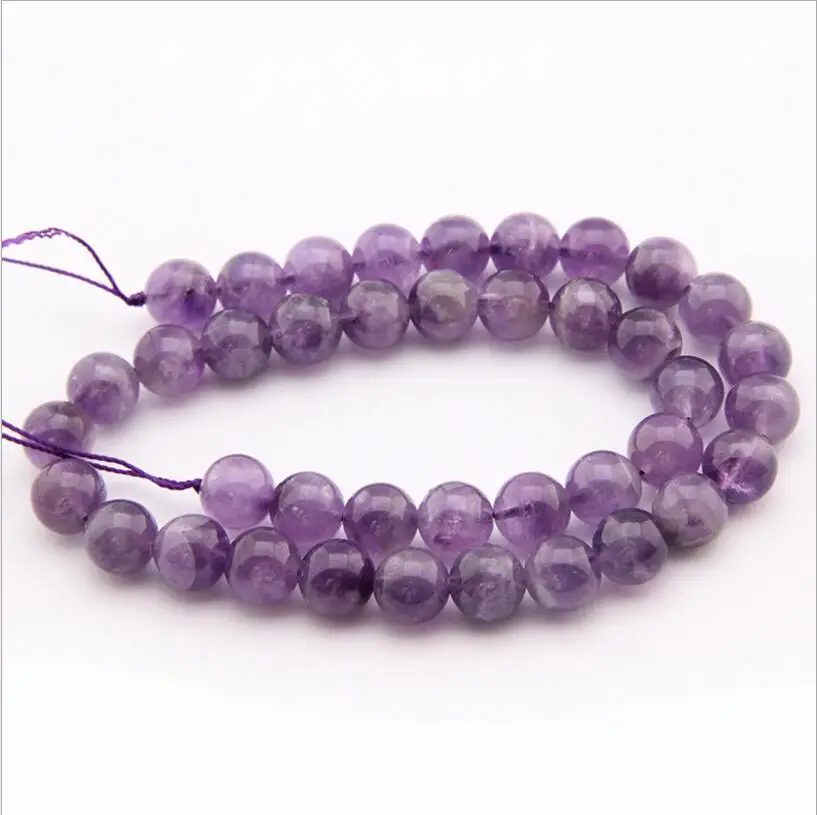 

Free Shipping AAAA Quality Natural Stone Purple Amethysts Crystals Round Loose Beads 15" Strand 4 6 8 10 12 14MM Pick Size Z262