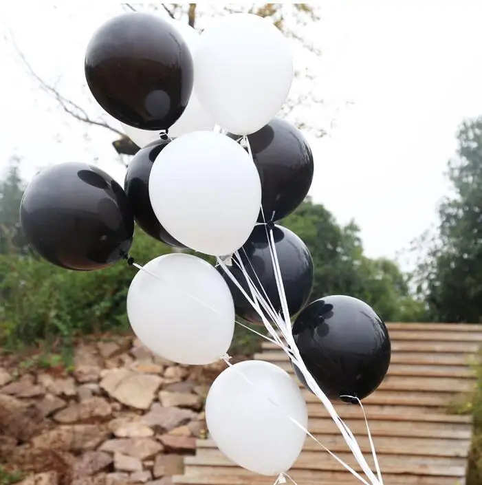 

30pcs 2.2g 10inch White Black Latex Balloons Air Ball Happy Birthday Wedding Valentine's Day Party Decoration Supplies Kids Toys