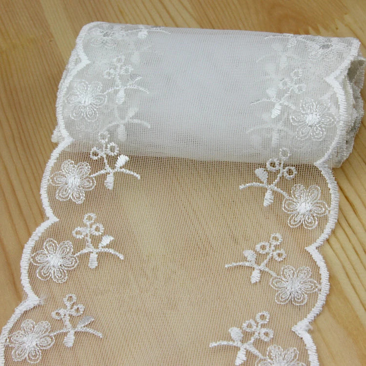 2Meters White Gauze Embroidery Lace Trims Hem Sewing Edge Ribbon 2Meters White Gauze Embroidery Lace Trims Hem Sewing Edge Ribbon