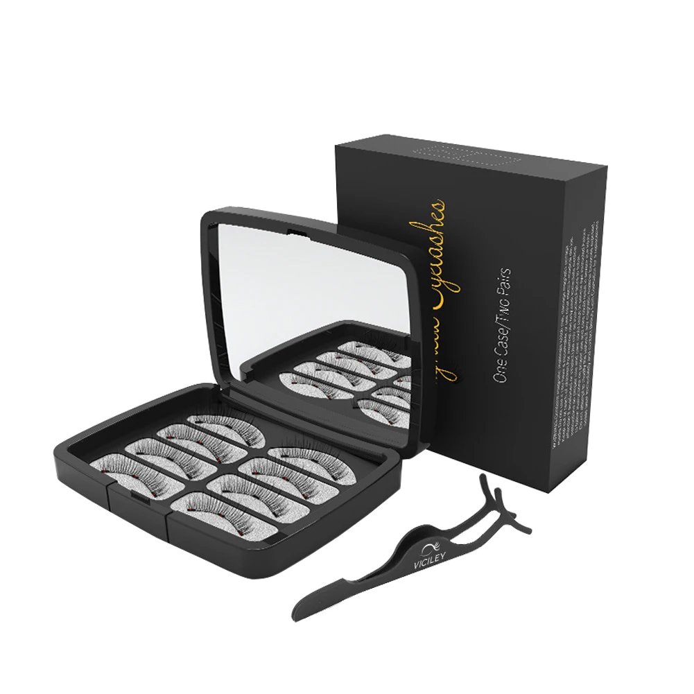 8 шт 3D многоразовый Магнитный ненастоящий ресницы акриловый набор с зеркальным пинцетом подходит для вечерние или профессиональные макияж в качестве подарка