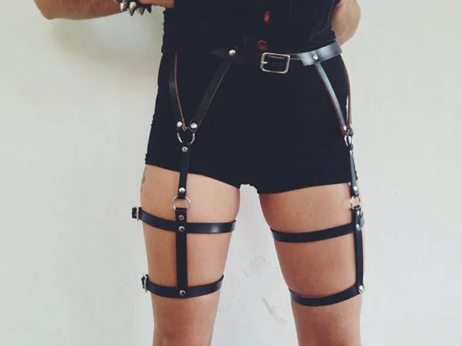 Handmade Real Leather Thigh Harness 