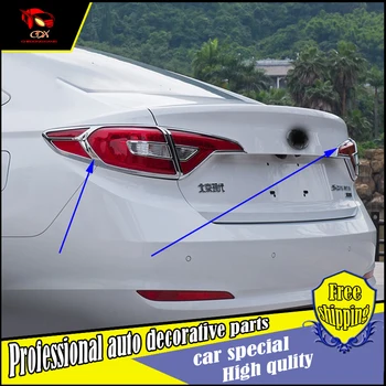 

ACCESSORIES TAILLIGHT TRIM FIT FOR 2015 2016 HYUNDAI SONATA LF ABS CHROME 9th REAR HEADLIGHT TAIL LIGHT LAMP COVER TRIM MOLDING
