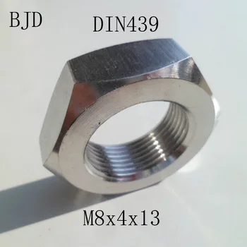 

50Pcs DIN439 M8x4x13 8mm nut 304 stainless steel nut flat nut and thin nut High quality universal M8 nut Free shipping