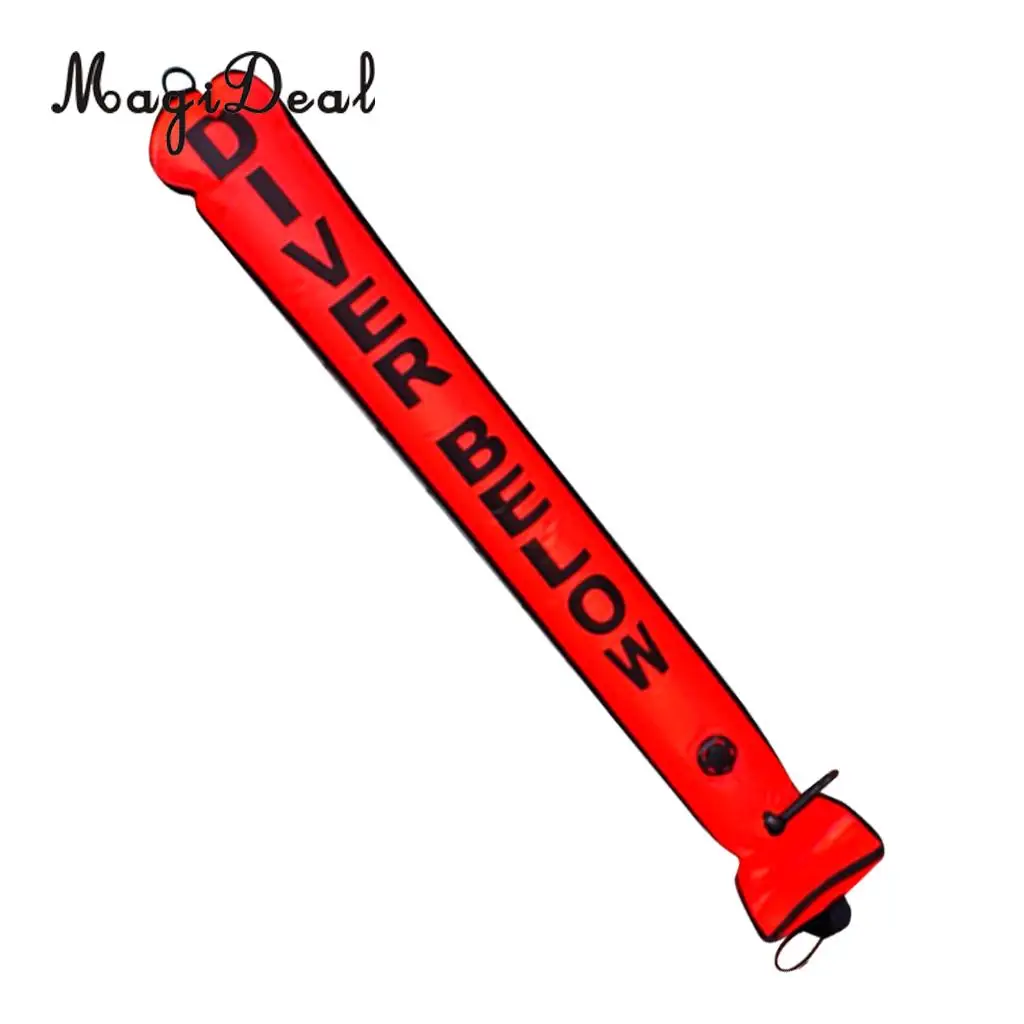 MagiDeal Professional High Visibility Scuba Diving Inflatable Safety Sausage Signal Surface Marker Buoy (SMB) Tube