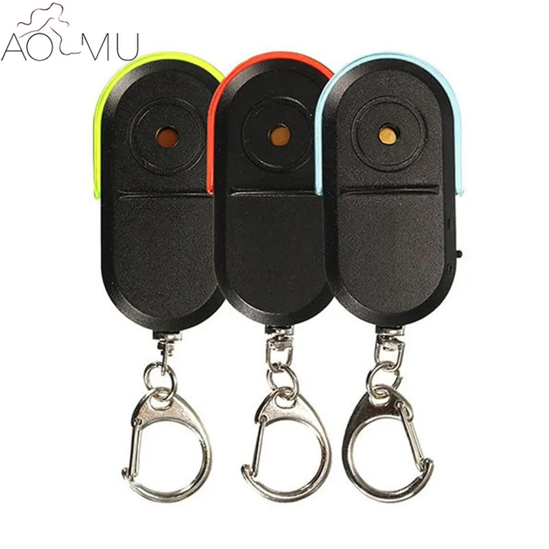 

AOMU 1PC Ramdom Colors LED Key Finder Locator Find Lost Keys Chain Keychain Whistle Sound Control Jewelry Gift