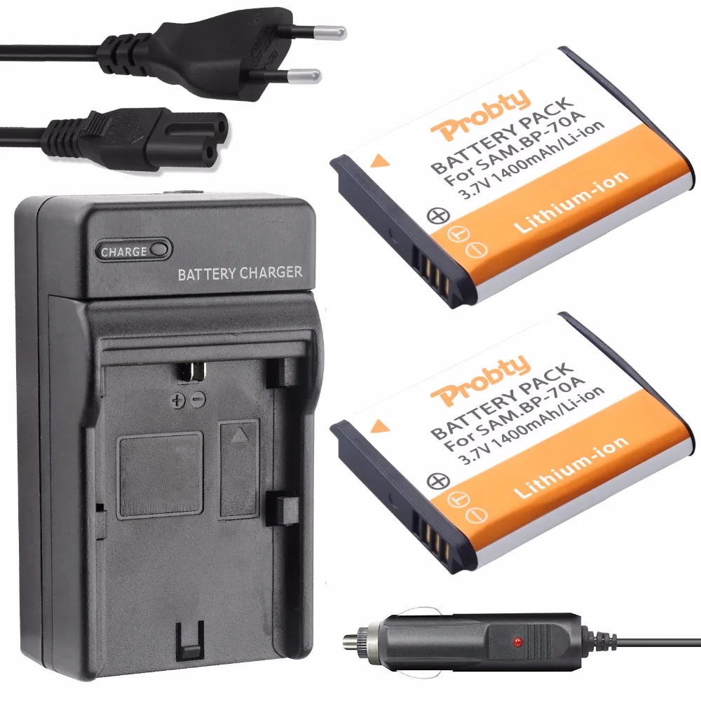 Probty 2x BP-70A BP70A аккумулятор + зарядное устройство для Samsung ST90 ST150F ST700 ST6500 SL50 SL600 SL630 WB30F