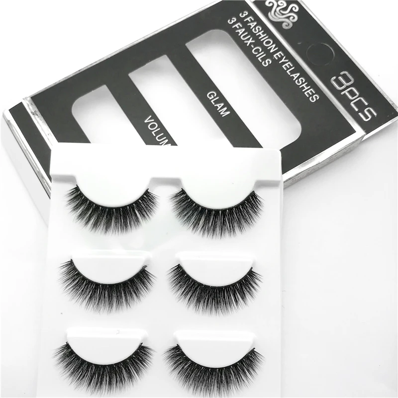 

3 Pairs Natural Long Winged Individual Eyelashes Comfortable Soft Eyelashes Handmade Makeup False Eyelashes