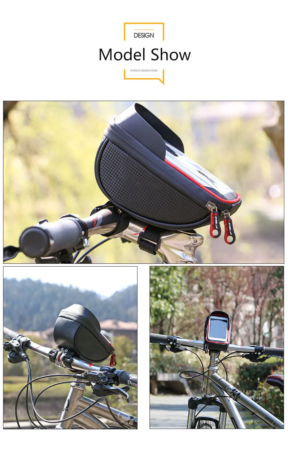 Top Bicycle Bag Waterproof Phone Holder Bike Bag 6 Inch Touch Screen Phone Holder Bicycle Handlebar Bags Bycicle Accessories 4