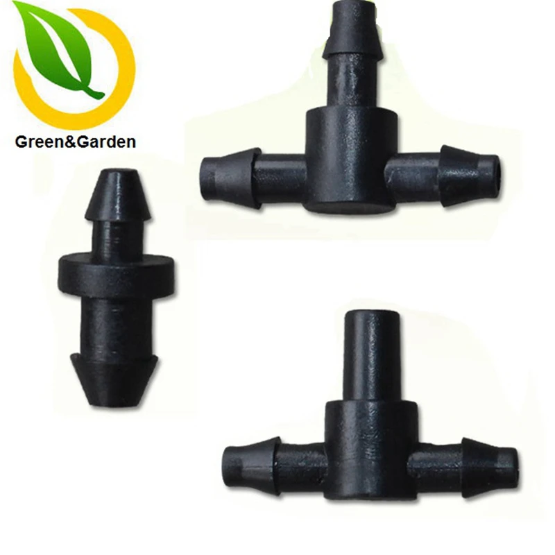 500PCS 4/7" T Junction Tee Joint End Cap Water Pipe Head Three Way