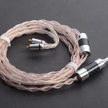 Ручной работы на заказ DIY 7N 8 Core один Кристалл Медь обновленный Hifi музыка аудио кабель для SE215 315 SE535 UE900 LA L3 L4 DT2 K3 HD