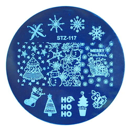STZ Рождество пластины для штамповки ногтей снежинки Dreamcather звезда дизайн ногтей штамп Шаблон трафарет Маникюр плесень инструменты STZ/MC - Цвет: STZ-117
