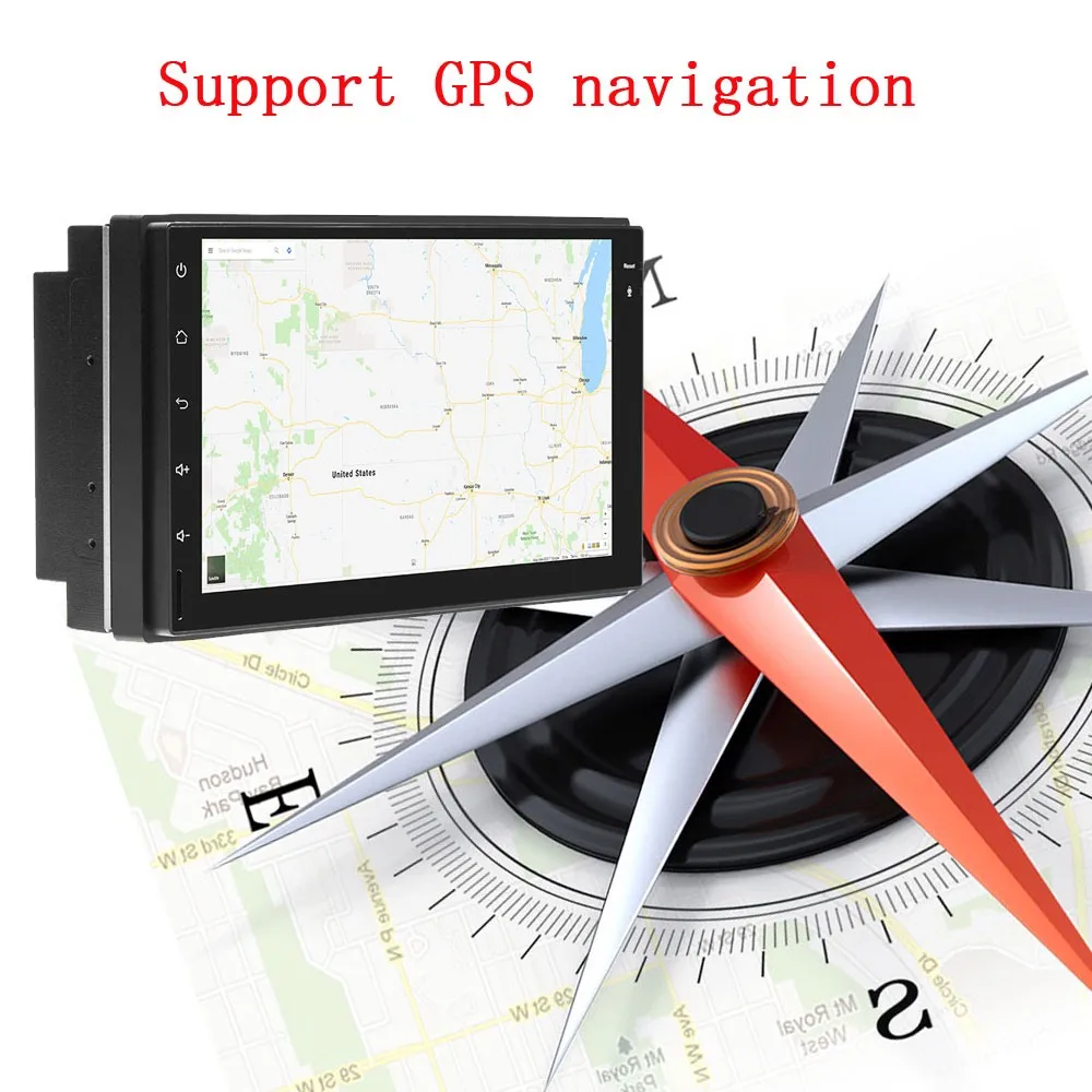 Discount 7 Inch Car Audio Multimedia Player Touch Screen Radio Player GPS Navigation WiFi Bluetooth HD Radio Stereo Auto Player 6