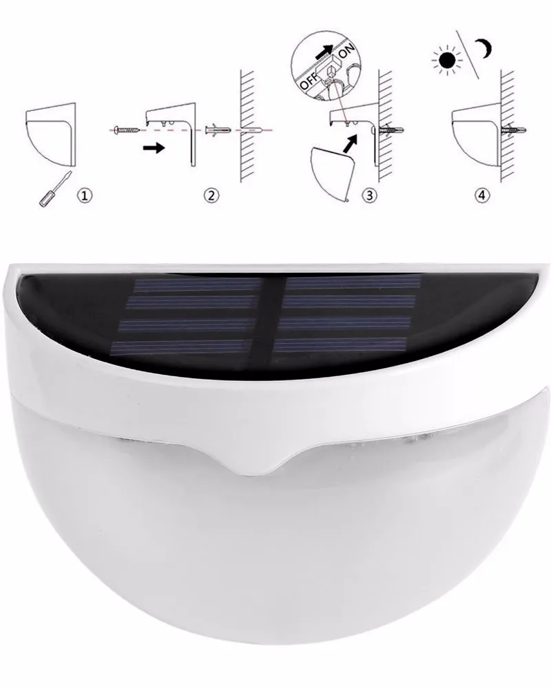 Солнечная панель светильников светодиодный датчик настенный светильник Водонепроницаемая дорожка чрезвычайная ситуация 6 светодиодный чип SMD наружное садовое использование CE& ROHS