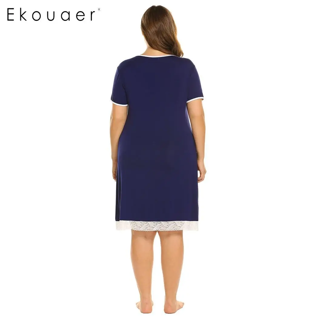 Ekouaer сорочка ночные рубашки оверсайз платье для сна Женское ночное белье