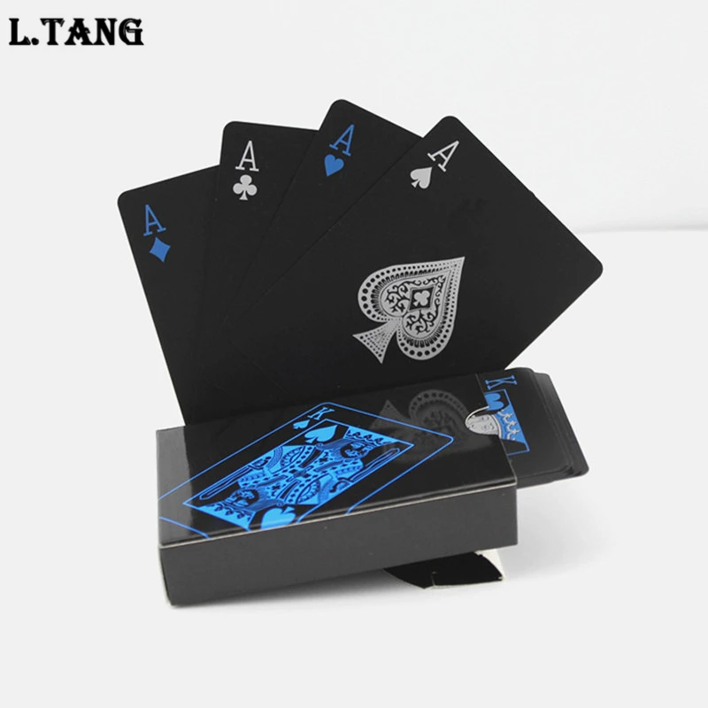 

L.TANG High Quality Black Plastic PVC Poker Waterproof Magic Box-packed Playing Cards Creative Gift S387