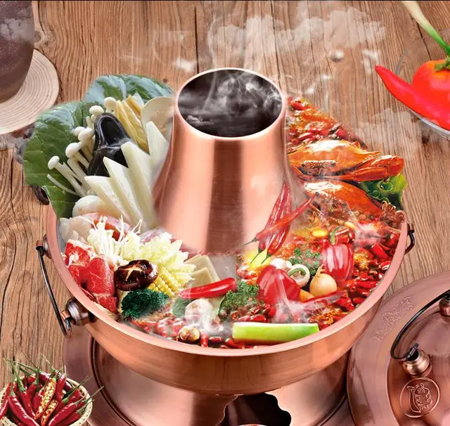 High Quality Stainless Steel Hot Pot Chinese Fondue Lamb Charcoal