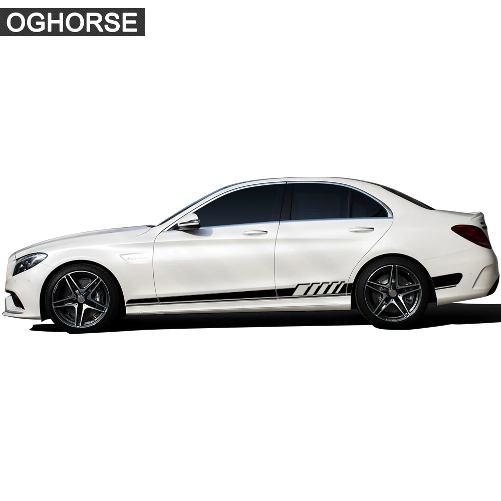 Издание 1 сторона полоса юбка наклейка для Mercedes Benz C Class W205 C63 C180 C200 C300 C350 C43 купе W204 W203 AMG аксессуары