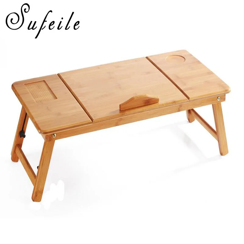 Sufeile المحمولة للطي التعلم المحمول مكتب طاولة مكتب الكمبيوتر المكتبية الخيزران قابل لل شعب كسول d5