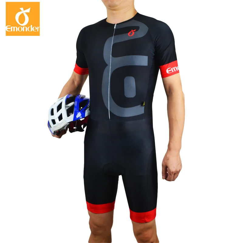 EMONDER Triathlon Cycling Jumpsuit Skinsuit Jersey Men Pro Cycling