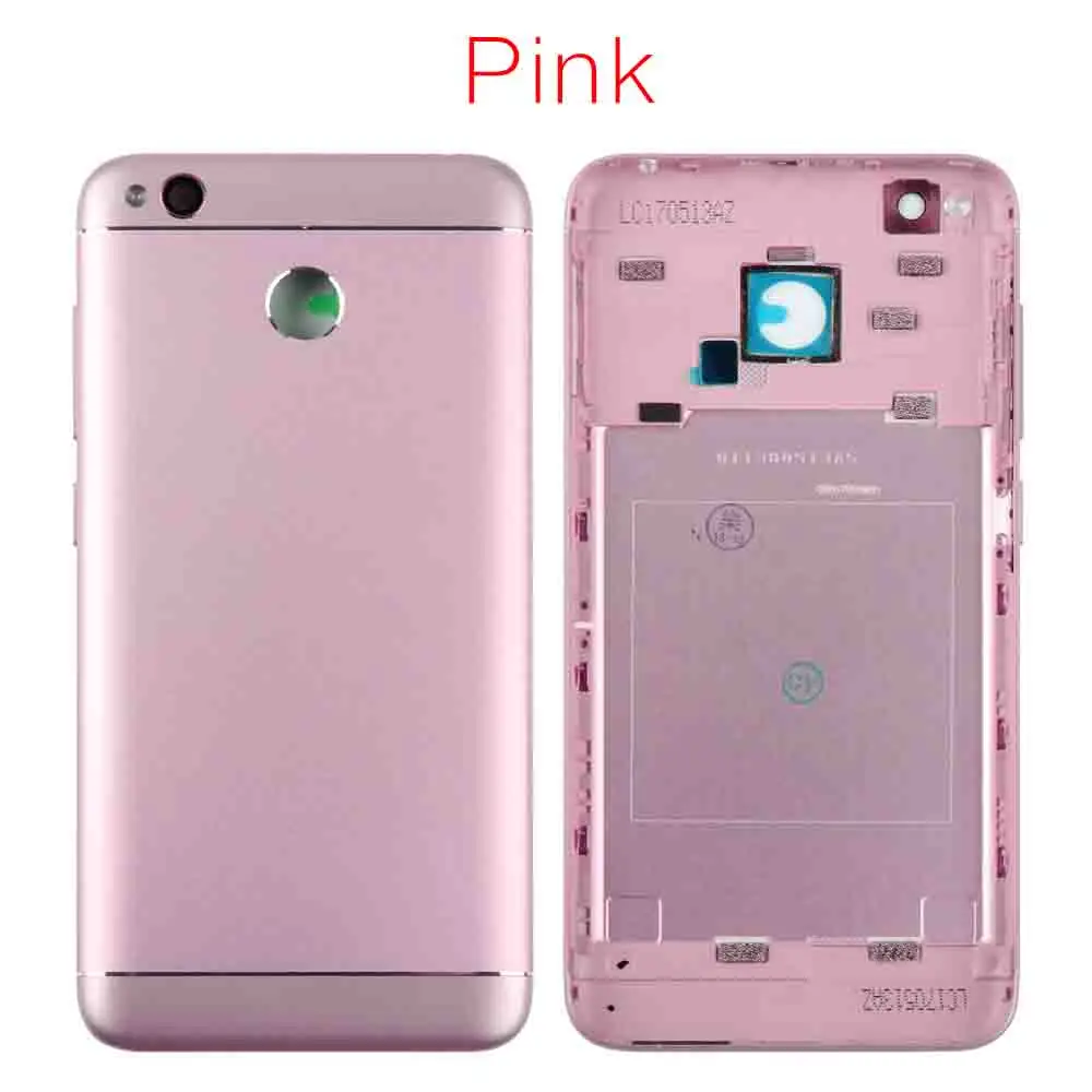 Pink Оригинальная задняя панель корпуса для XIAOMI Redmi 4X задняя крышка батарейный отсек с кнопкой включения громкости объектив камеры запасные части - Цвет: Pink