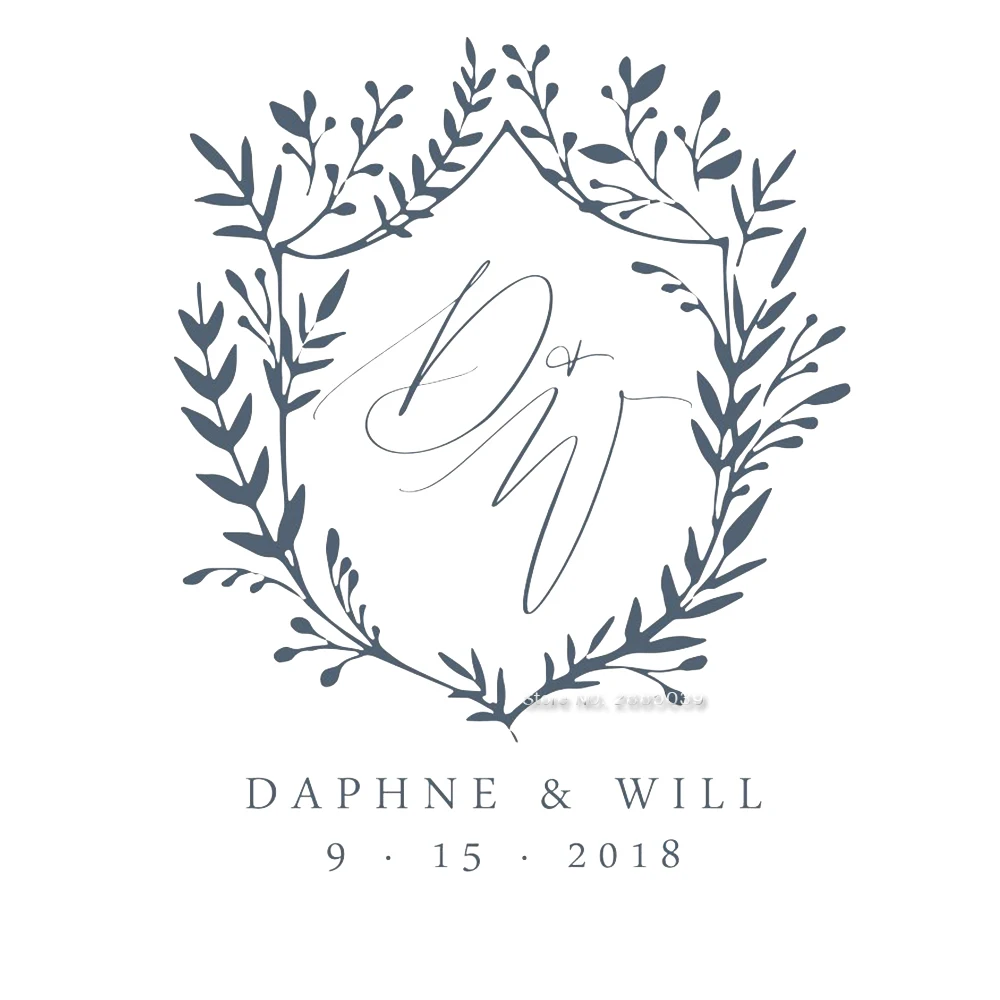 

Wedding Monogram Guest Book Decals Honeymoon Journal Decor Stickers Vinyl Letter Flowers Lettering Decal Custom Name Date LC1253