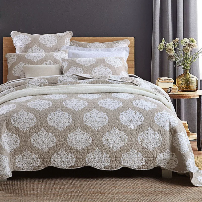 CHAUSUB American Style Thicker Quilt Set 3PCS Summer Cotton Quilts