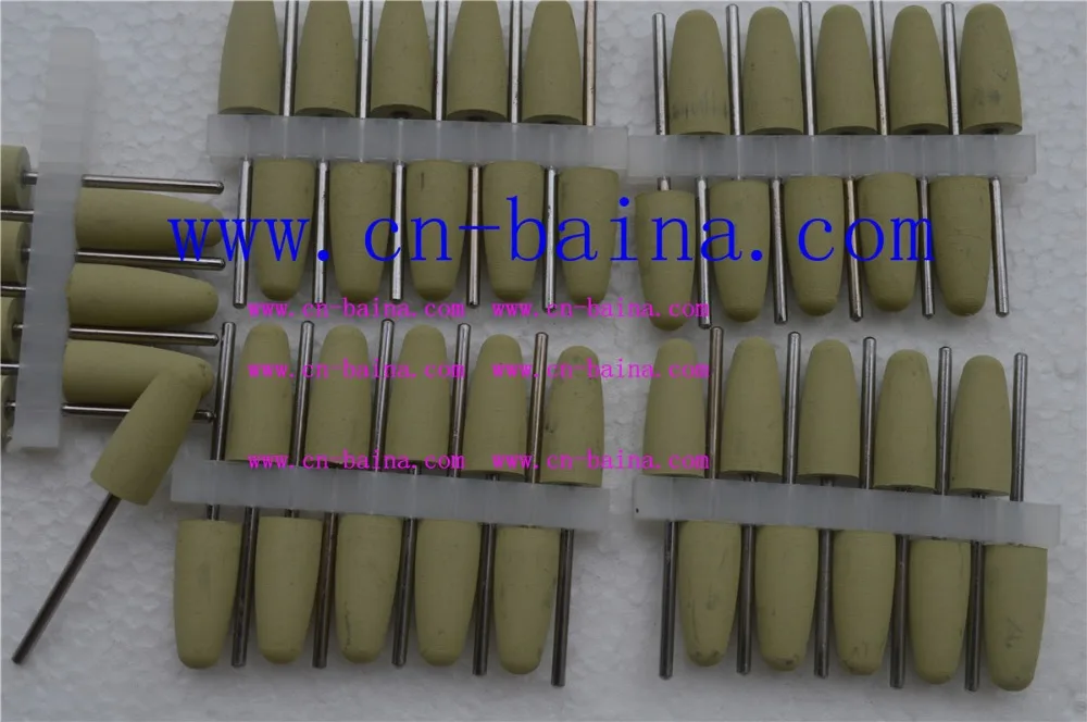 

Big head yellow color rubber economic alloy ceramics wood jewelry polishing bur flexible technical 2.35mm shank dental