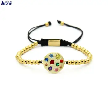 

Ailatu Newst 7 Chakra Bracelet Healing Balance Jewelry with 4mm Stainless Steel Beads Yoga Bracelet For Women