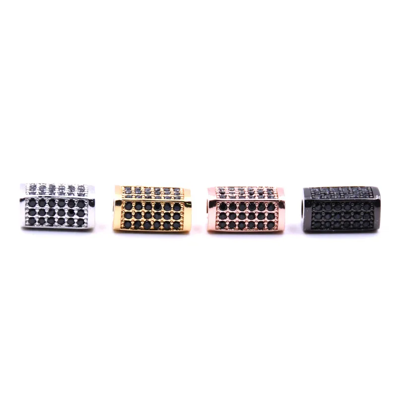 

KANGKANG Hot Selling Micro-inlay Zirconia 4 color Quadrangular prism Jewelry Accessories de bijoux Smykker