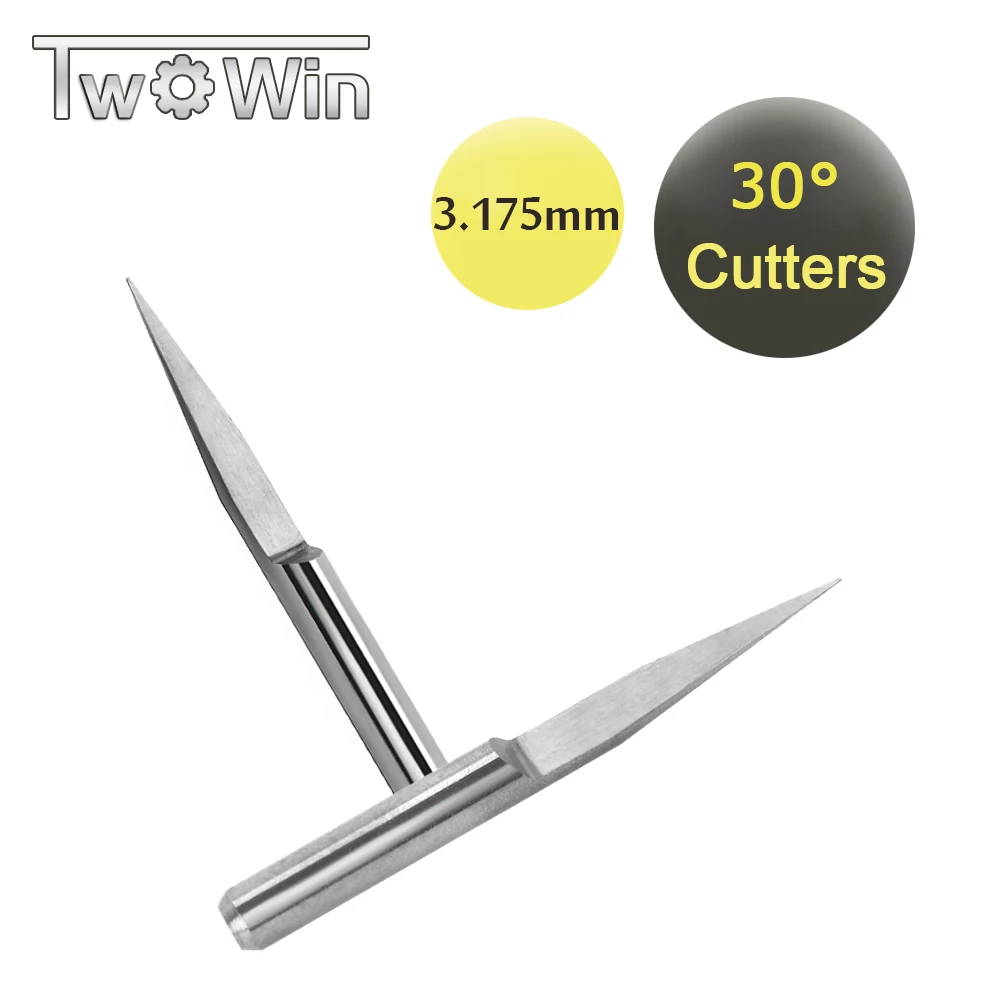 

10pcs/set 3.175mm Router Bit Milling Cutters 30 Degree 0.1mm Cutter for PCB Wood CNC Router Bits Best Engraver