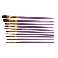 Высокое качество 1 набор кистей для рисования для художника фиолетовые нейлоновые волосы акварельные акриловые кисти для живописи маслом Рисование художественные принадлежности