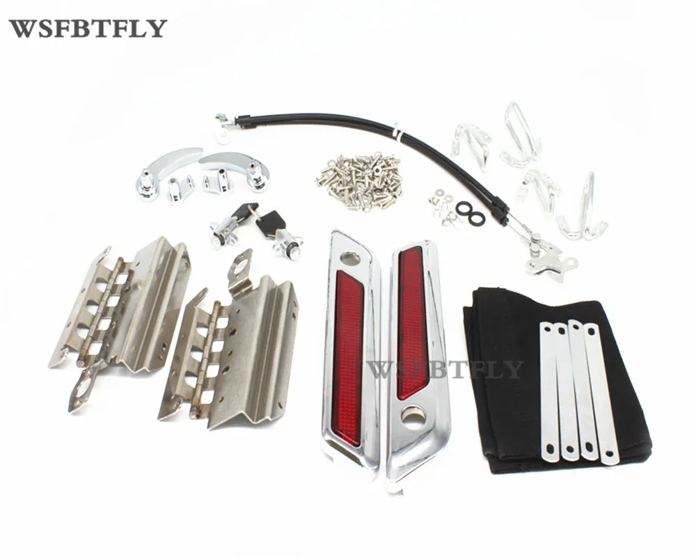 New Latches Cover Hinge Saddlebag Latch Hardware Set Kit For Road King