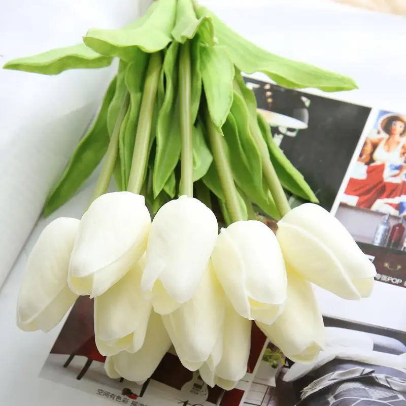 1 шт. искусственный цветок тюльпана из ПУ, настоящий на ощупь мини тюльпан, домашнее свадебное украшение, цветок