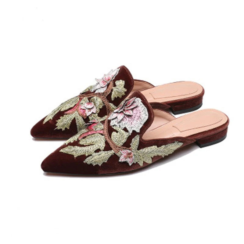 floral flat mules