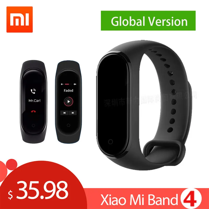 

2019 Xiaomi Mi Band 4 Miband 4 Global Wristband Smart Bracelet Heart Rate Fitness Color Screen 135mAh Bluetooth 5.0 Chinese