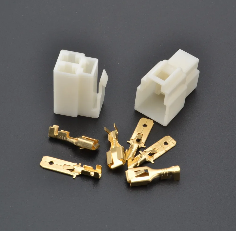 

6.3mm connector 3P 3 pin Electrical 6.3 Connector Kits Male Female socket plug for Motorcycle Car
