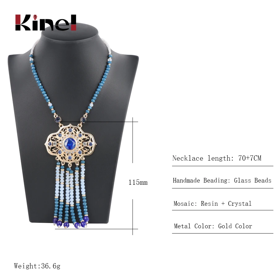 Kinel, Новое поступление, индийское этническое ожерелье для женщин, модное, бохо, золотое, длинная цепочка, винтажное, свадебное ювелирное изделие